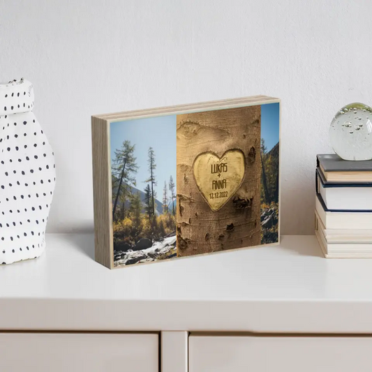 Holzbild "Baumherz" - Personalisiertes Foto auf Holz