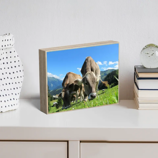 Holzbild "Muh" - Foto auf Holz
