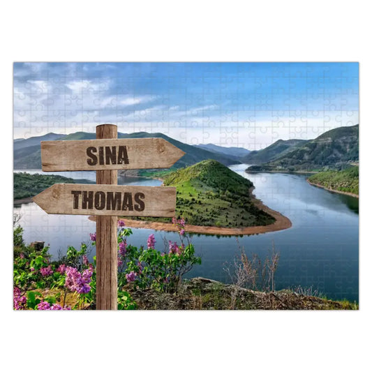 Personalisiertes Puzzle "Wegweiser" Links