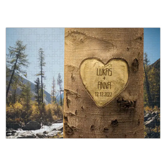 Personalisiertes Paar-Puzzle "Baumherz"