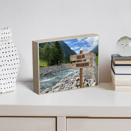 Holzbild "Zillertal" - Personalisiertes Foto auf Holz