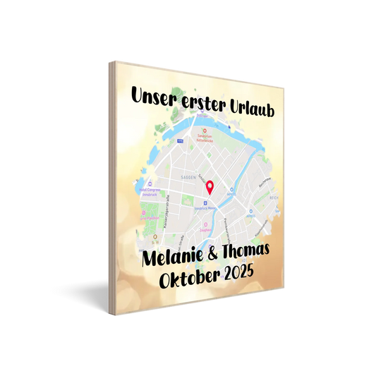 Wandbild aus Hold "Erster Urlaub" - Personalisiert