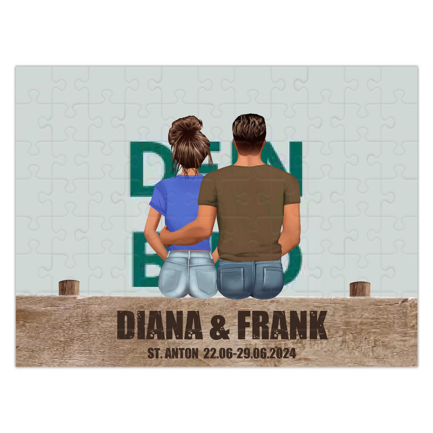 Personalisiertes Puzzle "Paar mit eigenem Bild"