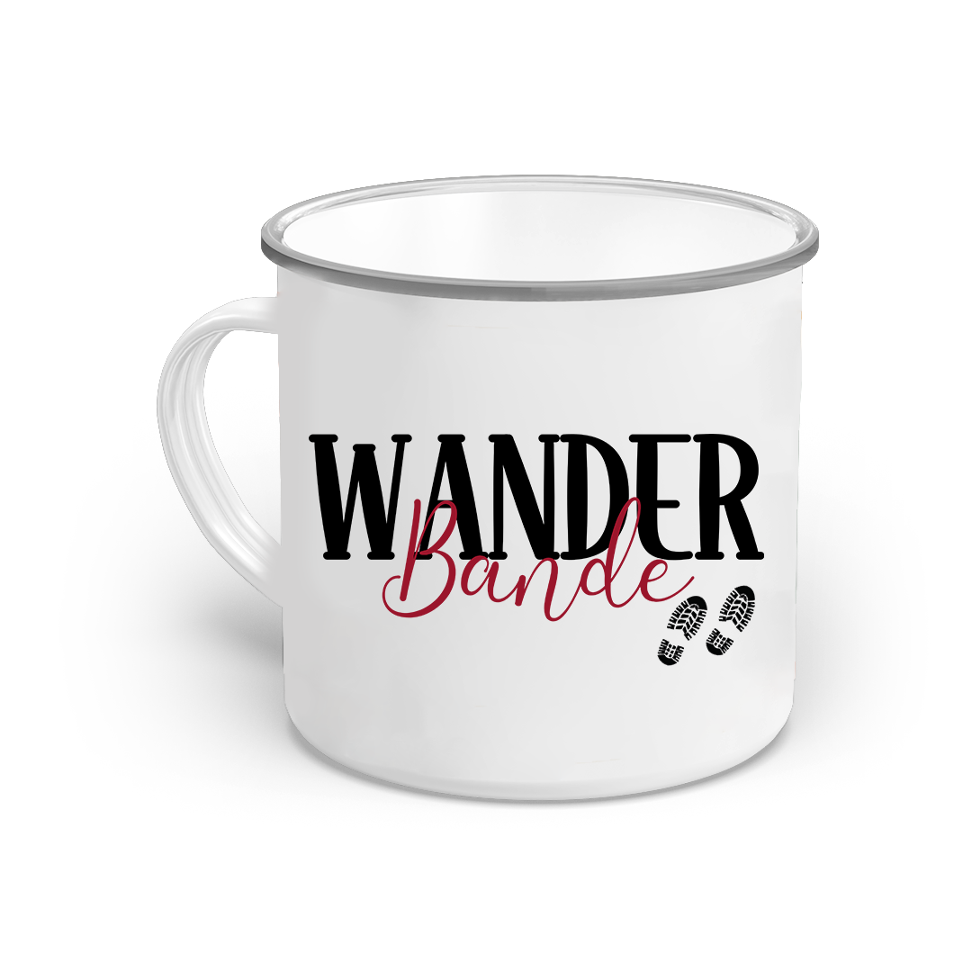 Emaille-Tasse-Wanderbande