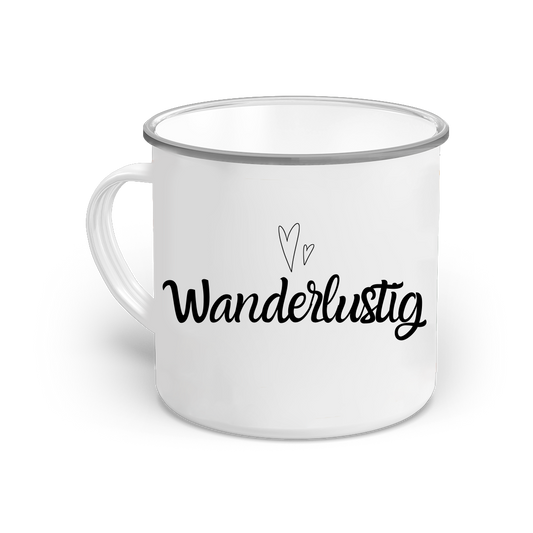 Emaille-Tasse-Wanderlustig