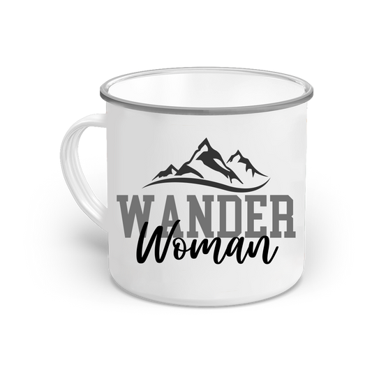 Emaille-Tasse-Wanderwoman