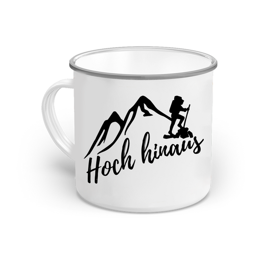 Emaille-Tasse-hoch hinaus