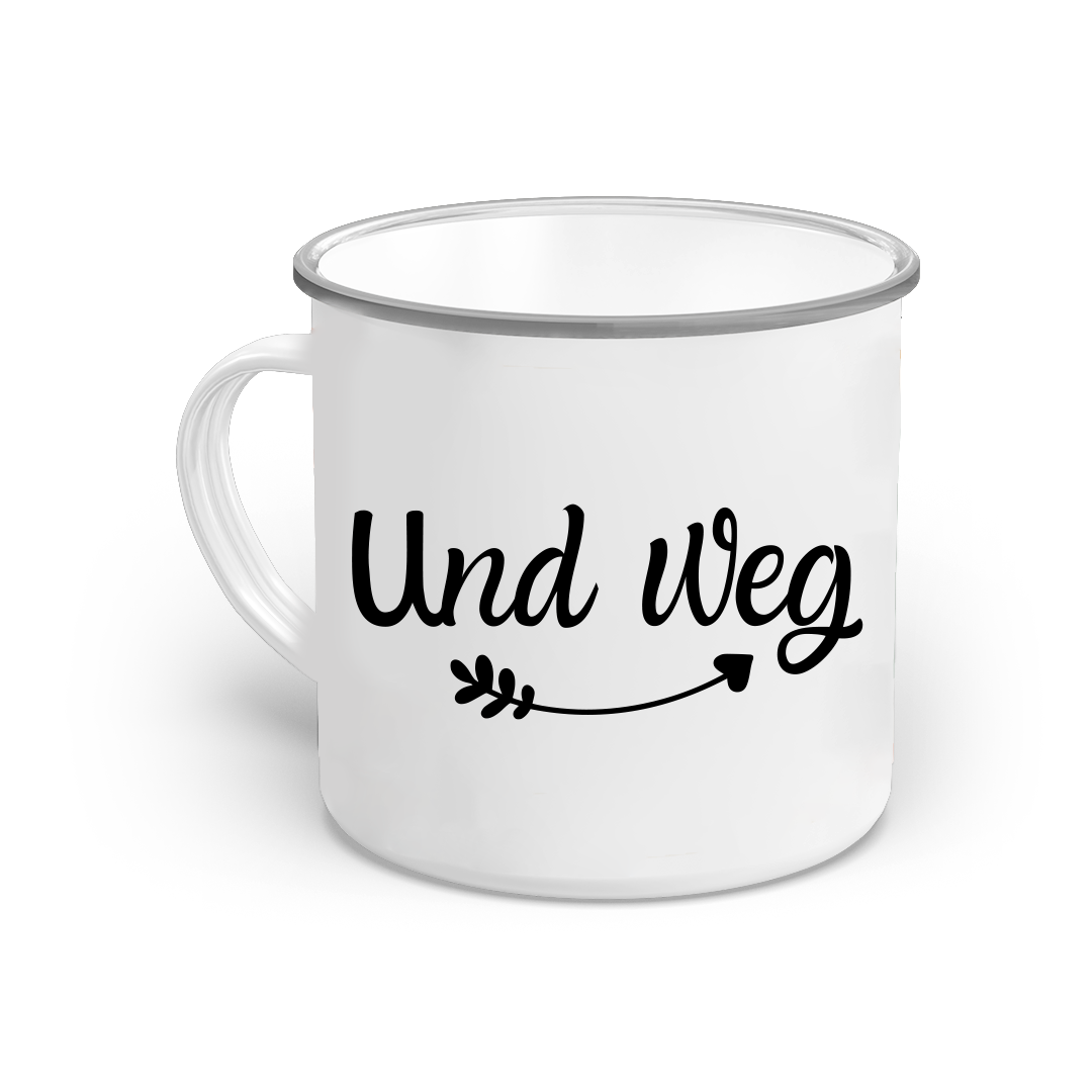 Emaille-Tasse-und weg