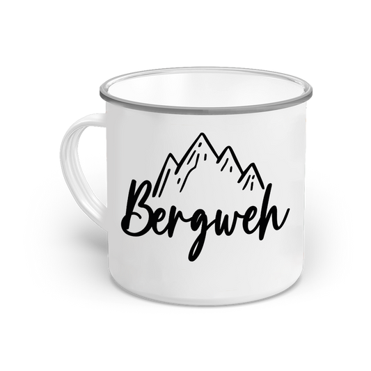 Emaille-Tasse "Bergweh"