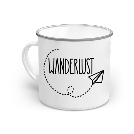 Emaille-Tasse "Wanderlust"