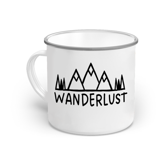 Emaille-Tasse "Wanderlust 2"
