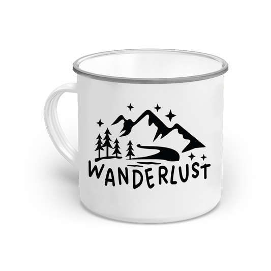 Emaille-Tasse "Wanderlust 3"