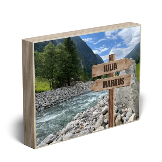 Personalisiertes Holzbild "Zillertal"