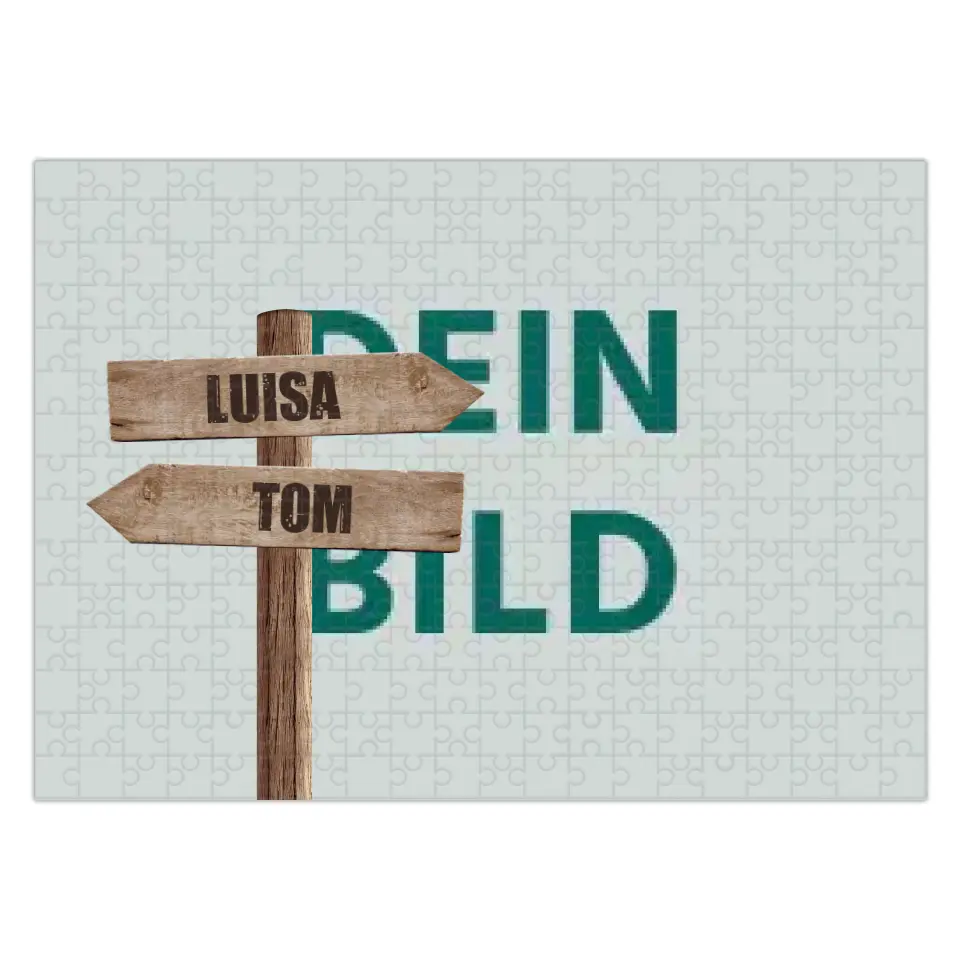 Personalisiertes Puzzle "Wegweiser mit persönlichem Bild"