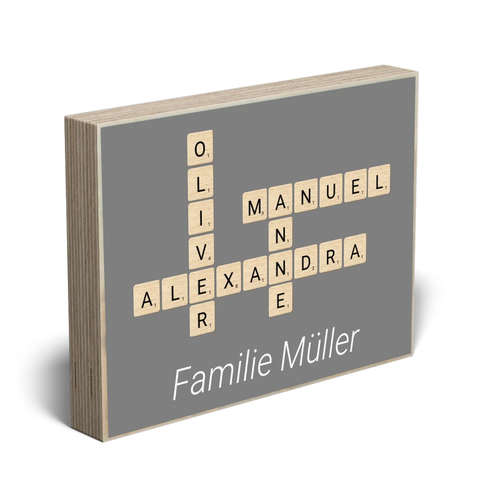 Holzbild "Scrabble" - Personalisiertes Geschenk