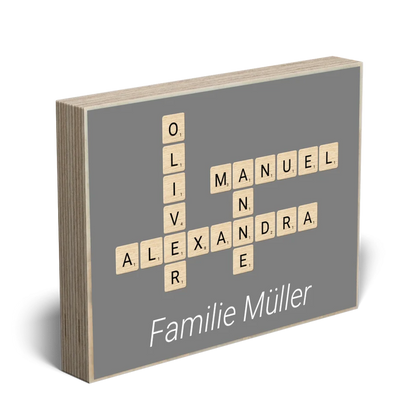 Holzbild "Scrabble" - Personalisiertes Geschenk