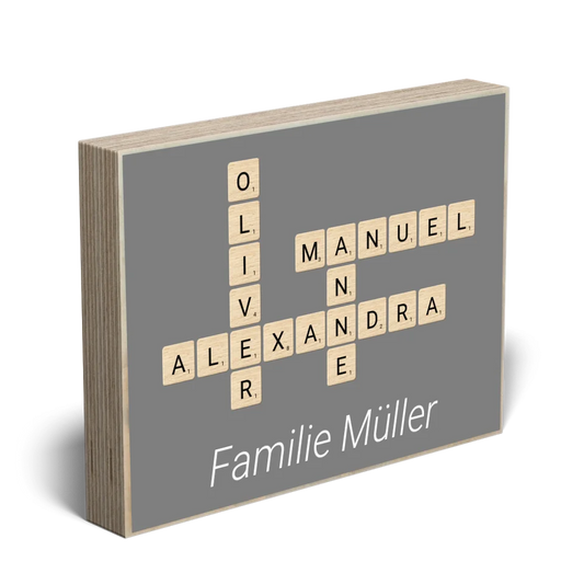 Holzbild "Scrabble" - Personalisiertes Geschenk