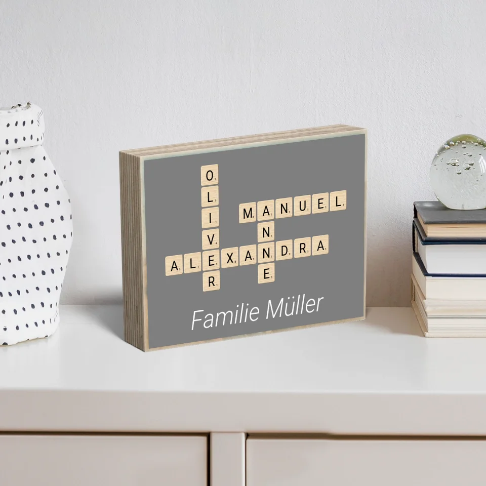 Holzbild "Scrabble" - Personalisiertes Geschenk