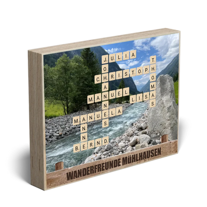 Holzbild "Scrabble mit Bild" - Personalisiertes Geschenk