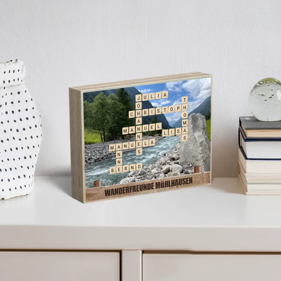 Holzbild "Scrabble mit Bild" - Personalisiertes Geschenk