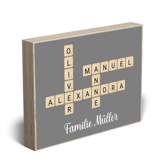 Holzbild "Scrabble" - Personalisiertes Geschenk