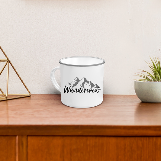 Emaille-Tasse-Wandercrew-Hintergrund