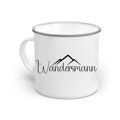 Emaille-Tasse-Wandersmann