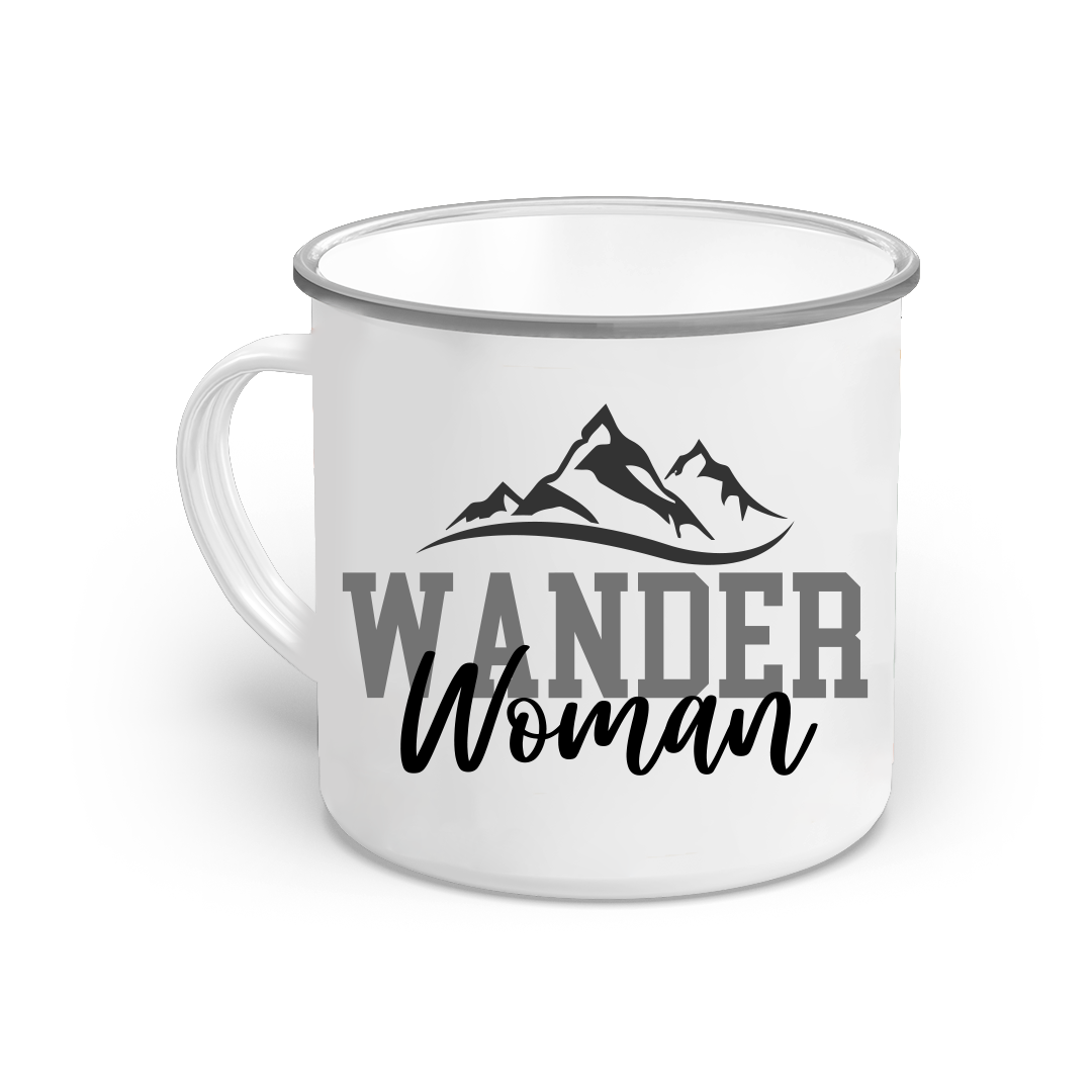 Emaille-Tasse-Wanderwoman