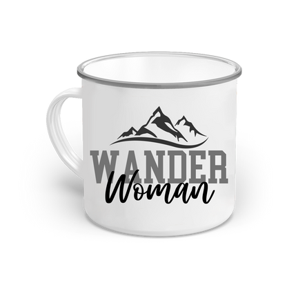 Emaille-Tasse-Wanderwoman