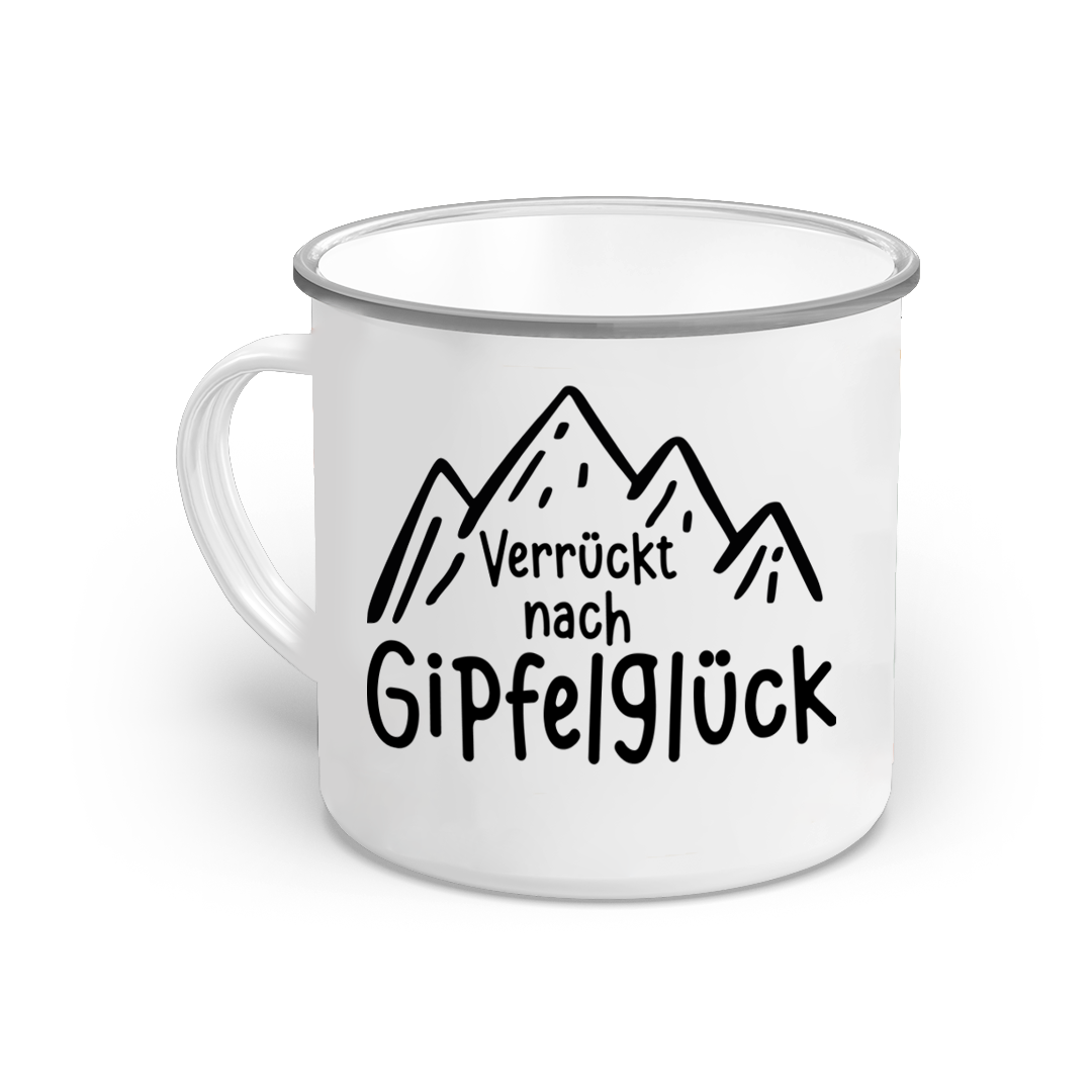 Emaille-Tasse "Gipfelglück"