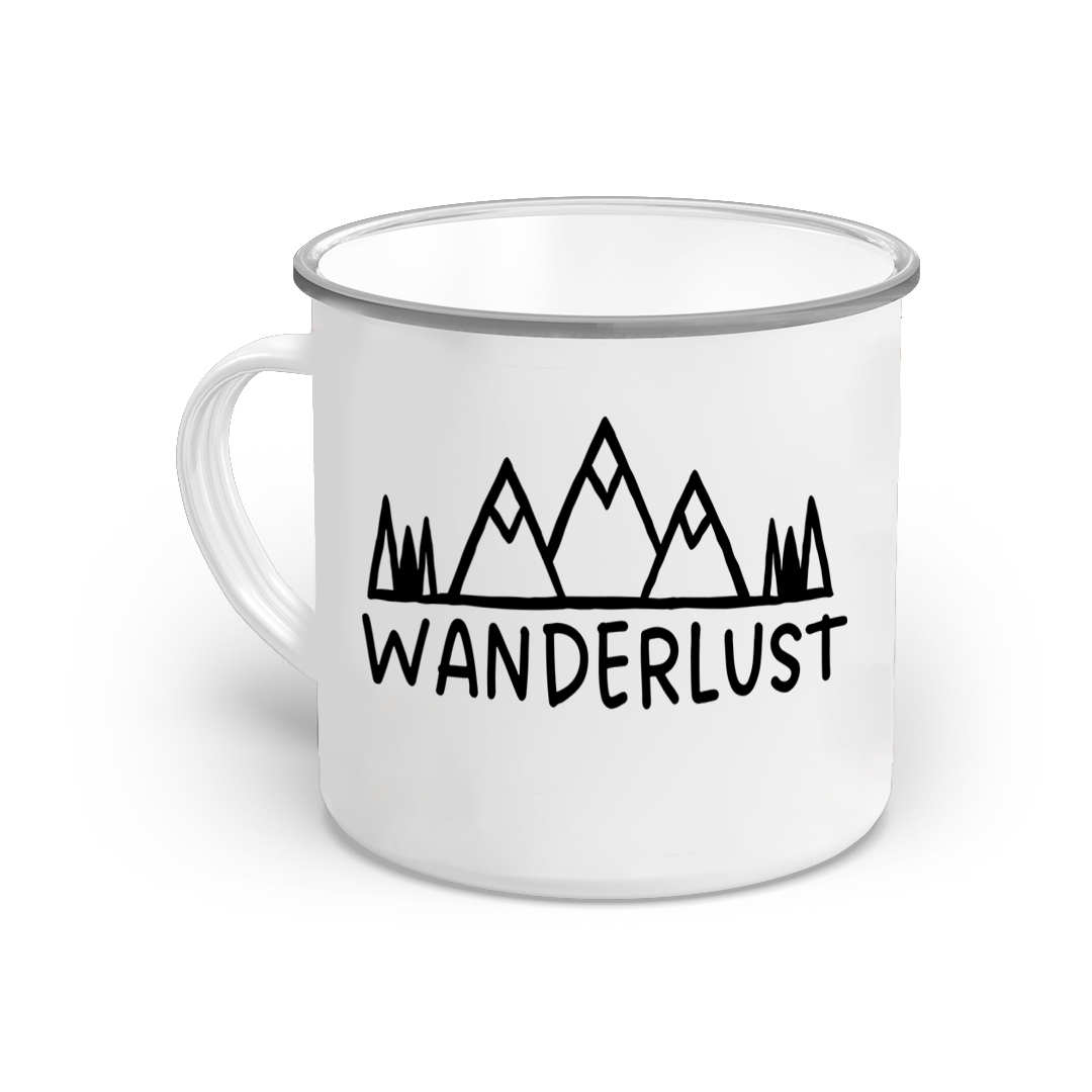 Emaille-Tasse "Wanderlust 2"