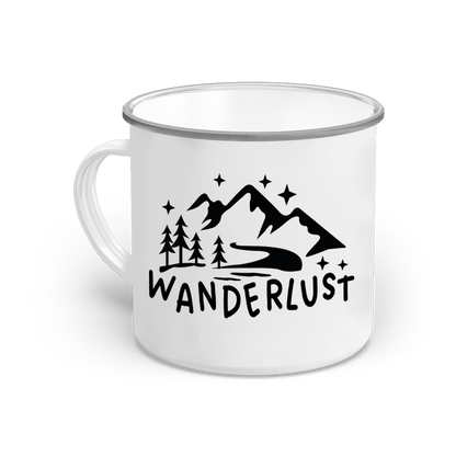 Emaille-Tasse "Wanderlust 3"